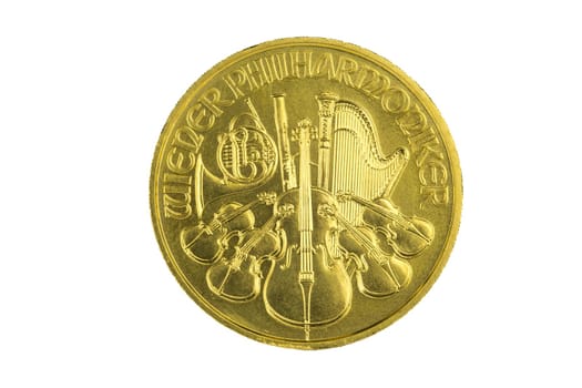 Gold coin Vienna Philharmonic reverse 1/2 ounce