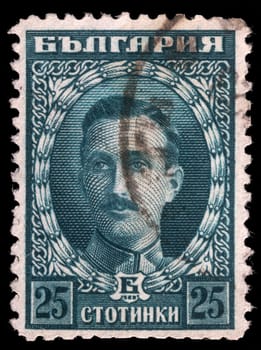 BULGARIA - CIRCA 1922: A stamp printed in Bulgaria shows portrait of Tsar Boris III (1894-1943), circa 1922