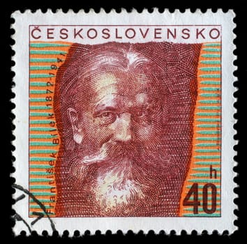 CZECHOSLOVAKIA - CIRCA 1972: stamp printed by Czechoslovakia, shows Frantisek Bilek, sculptor, circa 1972
