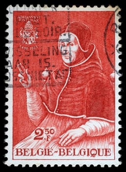 BELGIUM - CIRCA 1959: stamp printed by Belgium shows Paulus Adrianus VI, circa 1959