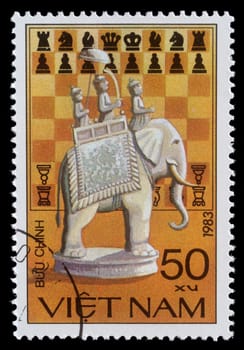 VIETNAM - CIRCA 1983: stamp printed by Vietnam dedicated to Chess, circa 1983