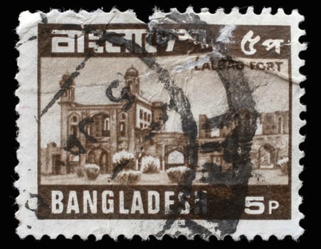 BANGLADESH - CIRCA 1978: A stamp printed in Bangladesh shows Lalbagh Fort also known as "Fort Aurangabad"" - Old Dhaka, circa 1978"
