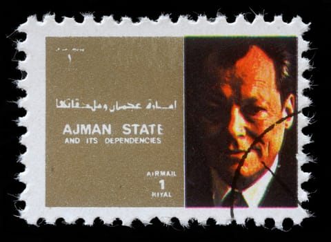 AJMAN - CIRCA 1973: stamp printed by Ajman shows Willy Brand, circa 1973