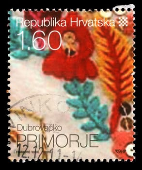 CROATIA - CIRCA 2010: stamp printed by Croatia dedicated to Dubrovačko Primorje, a series of Croatian Ethnographic Heritage, circa 2010