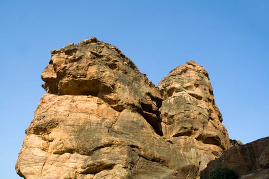 Gigantic rocks on Southern Hill at Badami, Karnataka, India, Asia