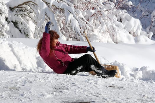 Accident while shovelling snow