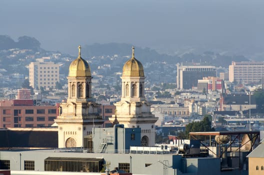 sunrise on the city of San Francisco in California
