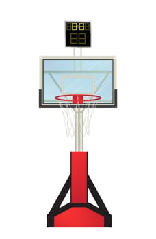 Basketball hoop, isolated object against white background