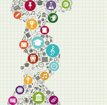 Back to School education colorful icons. Vector layered for easy personalization.