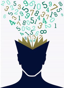 Back to School education human head book numbers. Vector layered for easy personalization.