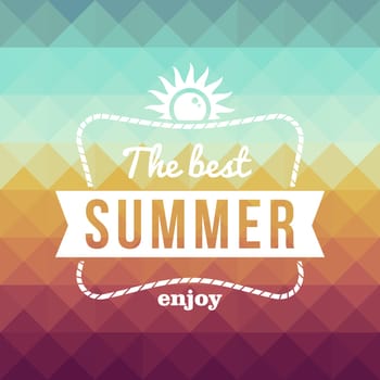 Vintage fashion the best summer enjoy poster, sun rope frame. Vector file layered for easy editing.