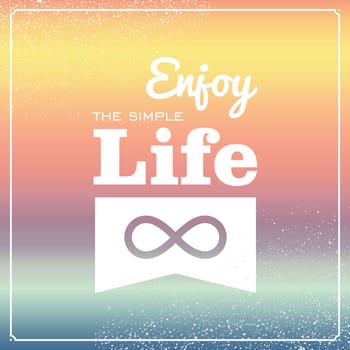 Vintage enjoy the simple life wallpaper. Vector file layered for easy manipulation and custom coloring.