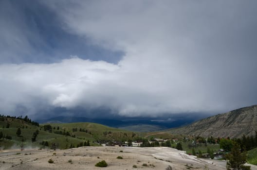 Mammoth Hot Springs in Yellowstone National Park in Wyoming