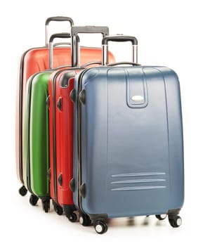Luggage consisting of large suitcases isolated on white