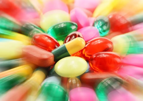 Composition with dietary supplement capsules and drug pills