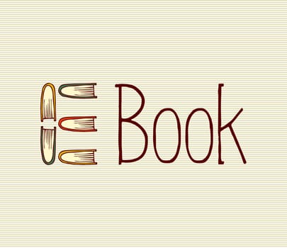 Retro electronic book text illustration. Vector file layered for easy manipulation and custom coloring.