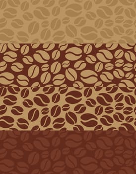 Vintage coffee beans seamless pattern illustration. Vector file layered for easy manipulation and custom coloring.
