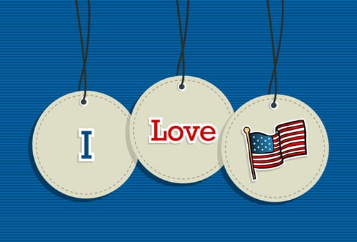 I love US hang tags icons flag illustration set. Vector file layered for easy manipulation and custom coloring.