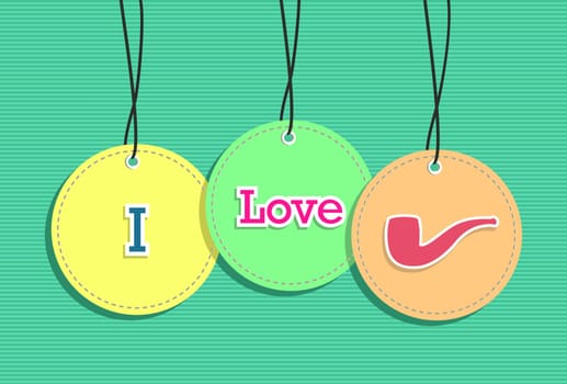 I love hipsters hang tags illustration set. Vector file layered for easy manipulation and custom coloring.