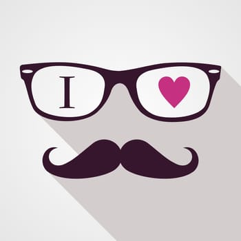 Retro hipsters icons love concept, isolated background. Vector file layered for easy manipulation and custom coloring..