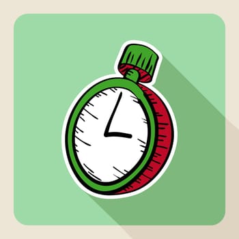 Sketch style real estate stopwatch flat icon. Vector file layered for easy editing.