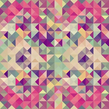 Colorful retro hipsters triangle seamless pattern illustration. Vector file layered for easy manipulation and custom coloring.