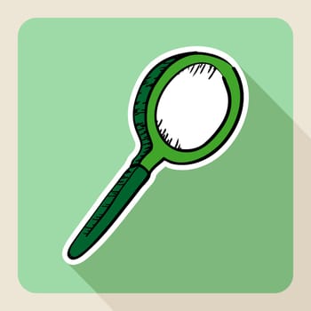 Sketch style real estate magnifying glass searching concept. Vector file layered for easy editing.