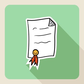 Vintage realtor business hand drawn owner paper flat icon. Vector file layered for easy manipulation and custom coloring.