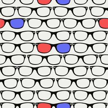 Vintage 3D glasses seamless pattern background. Vector file layered for easy editing.