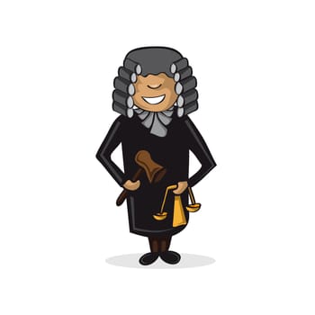 Professional career judge man work success illustration. Vector file layered for easy personalization.