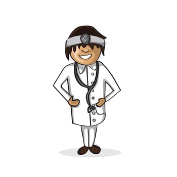 Professional career doctor man work success illustration. Vector file layered for easy personalization.