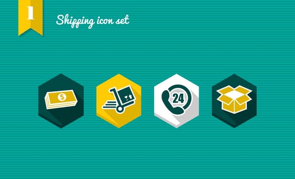 Colorful Shipping flat icon set, payment delivery purchase online app. Vector file layered for easy editing.