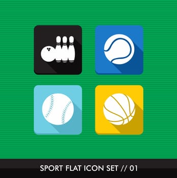 Colorful Sport workout flat icon set, leisure healthy fun web apps. Vector file layered for easy editing.