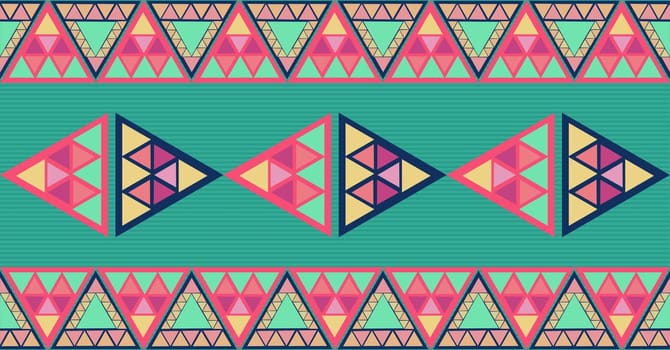 Trendy colorful triangles seamless pattern background. Vector file layered for easy editing.