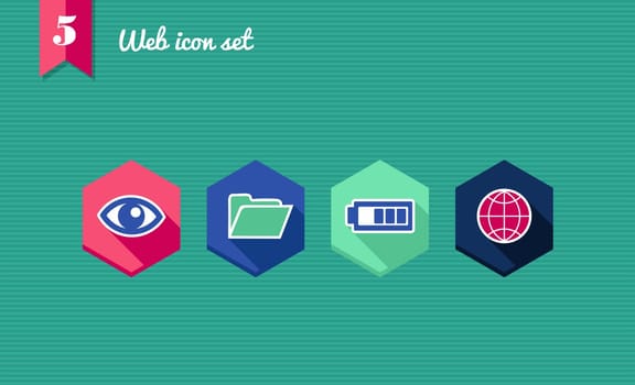 Web applications flat icon set, global seo elements. Vector file layered for easy editing.