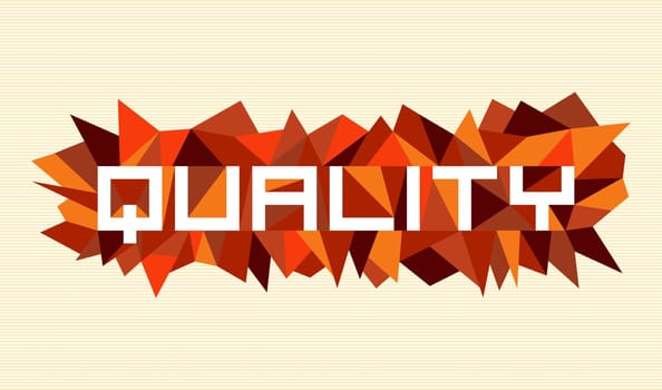 Trendy quality flat text over retro triangle composition background. Vector file layered for easy manipulation and custom coloring.