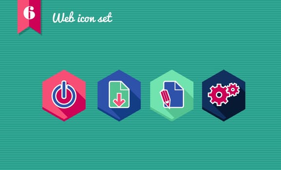 Web applications flat icon set, office files elements. Vector file layered for easy editing.