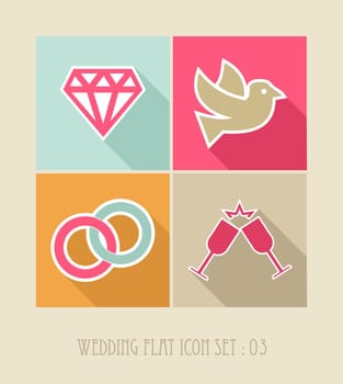 Wedding flat icon set, web apps