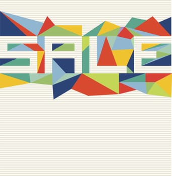 Fashion sale flat text over vintage triangle composition background. Vector file layered for easy manipulation and custom coloring.