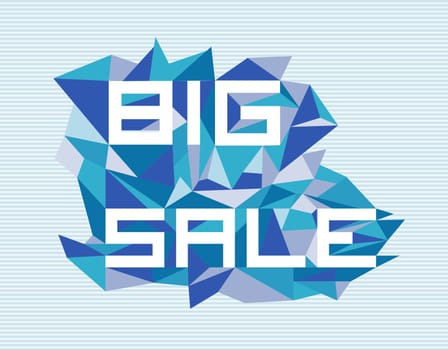 Unusual big sale flat text over vintage triangle composition background.. Vector file layered for easy manipulation and custom coloring.