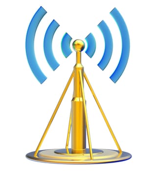 Powerful digital transmitter for TV, mobile and multimedia broadcast sends information signals from high tower