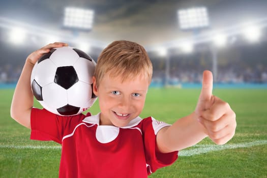 happy football fan in the stadium