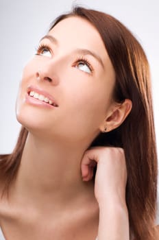 Young brunette woman portrait close up shoot