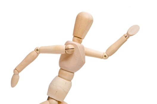 Clipping of a wooden figure in the final sprint