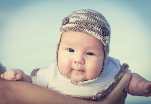 Closeup portrait of an adorable baby