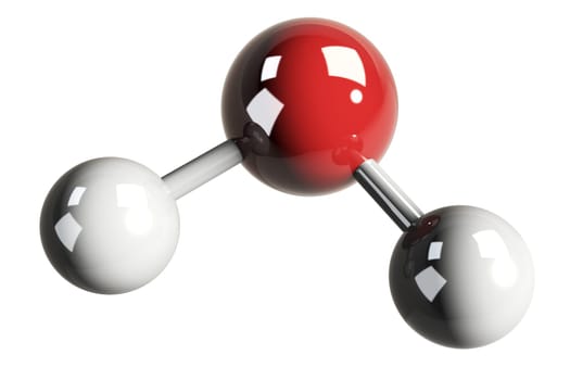 3d render of water molecules ( H2O ) isolated on white background