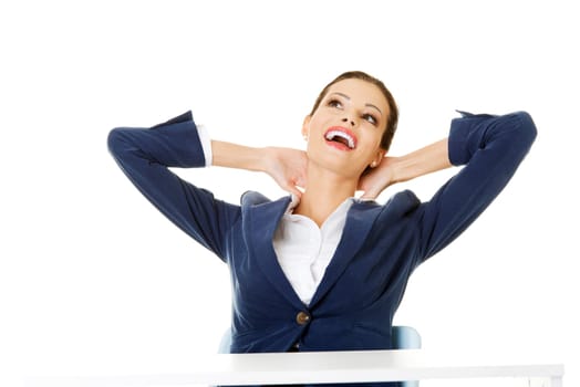 Portrait of young success businesswoman or student in elegant clothes