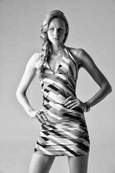 Beautifull young blond woman in the studio