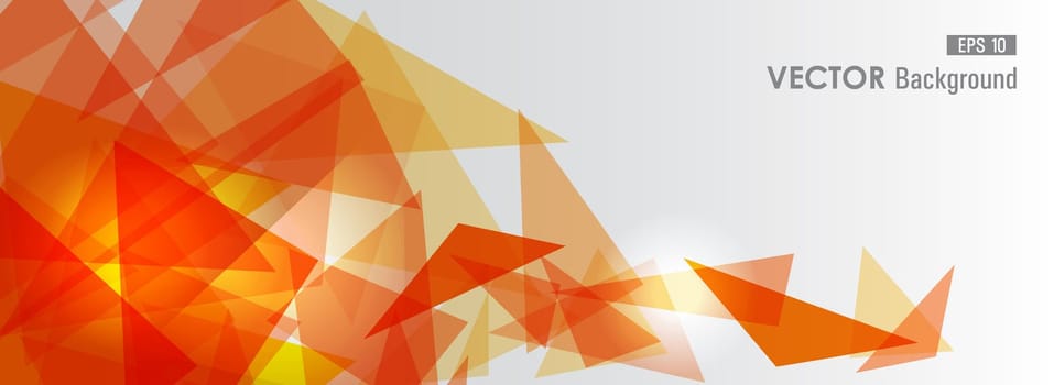 Trendy orange transparent triangles abstract background illustration. EPS10 vector with transparency organized in layers for easy editing.