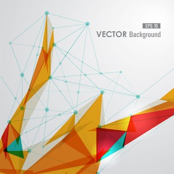 Modern colorful network transparent triangles abstract background illustration. EPS10 vector with transparency organized in layers for easy editing.